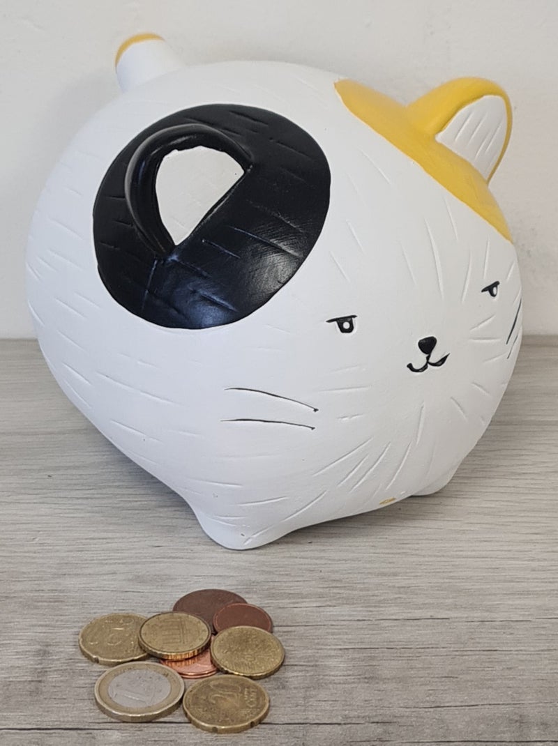 Tirelire chat kawaii en céramique Blanc - Kiabi