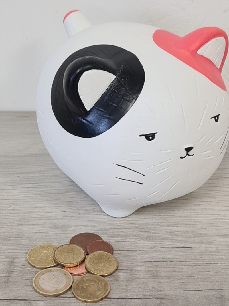 Tirelire chat kawaii en céramique Blanc - Kiabi