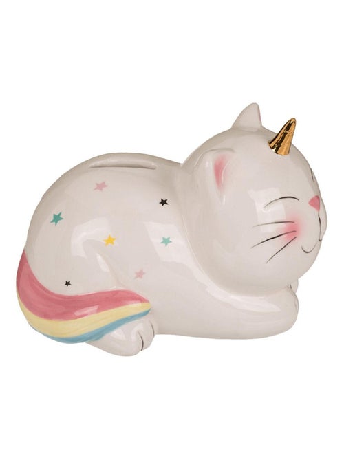 Tirelire chat licorne en céramique - Kiabi