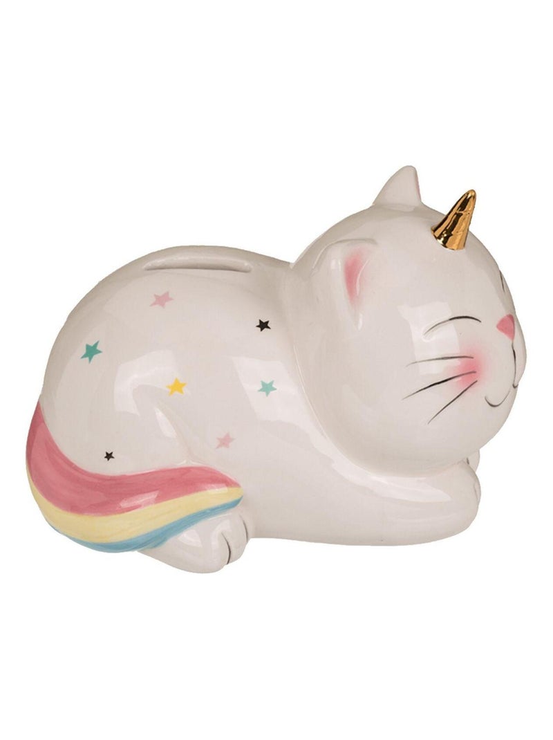 Tirelire chat licorne en céramique Blanc - Kiabi