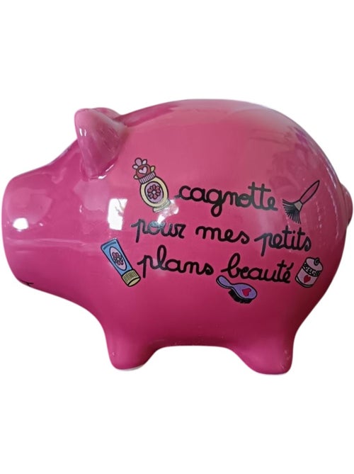 Tirelire cochon Cagnotte pour mes petits plans beauté 10 x 12 cm rose - Kiabi Tirelire cochon Cagnotte pour mes petits plans beauté 10 x 12 cm rose - Kiabi