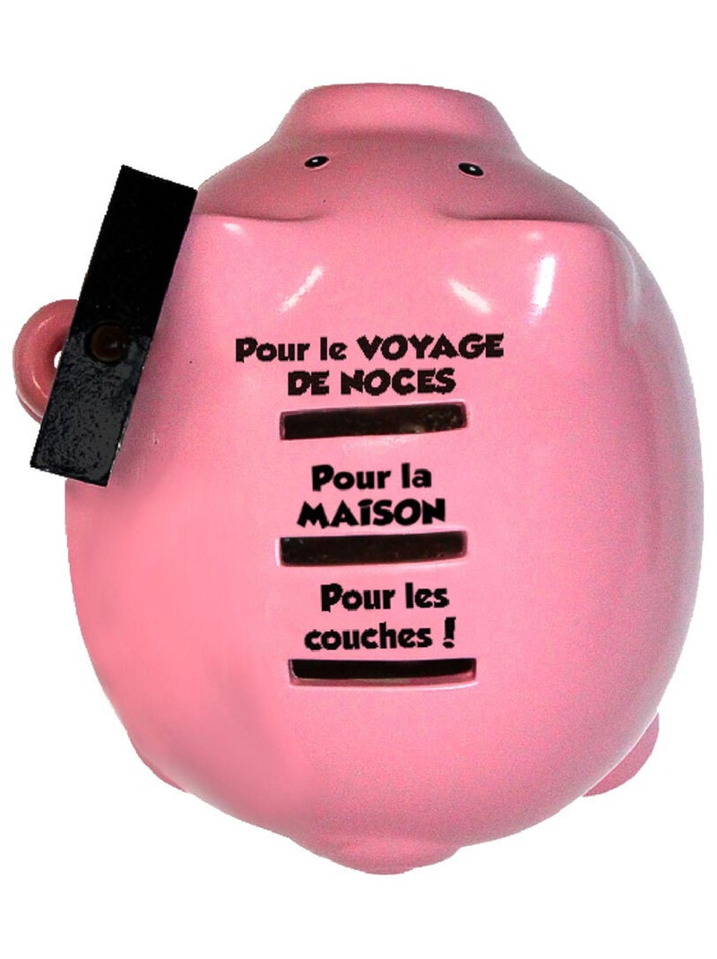 Tirelire cochon vive les mariés Rose - Kiabi