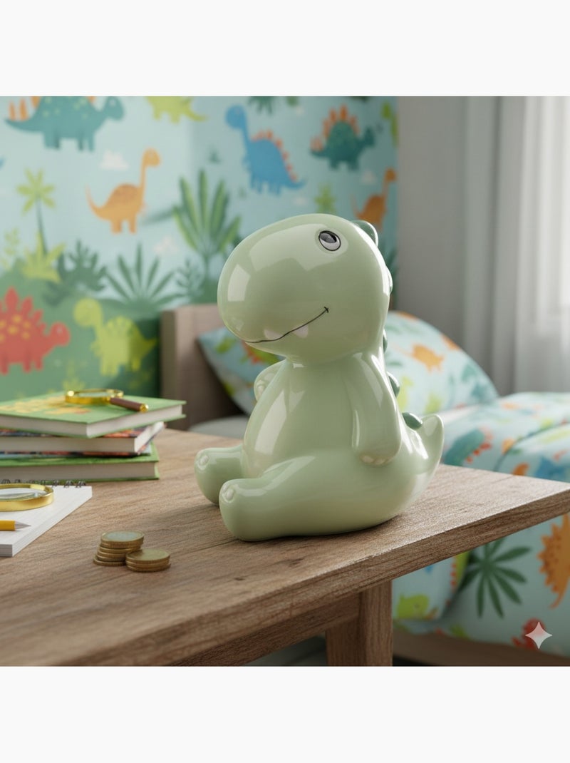 Tirelire en céramique dinosaure Vert - Kiabi