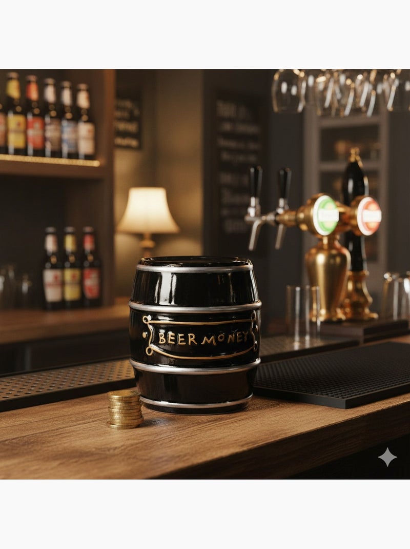 Tirelire en céramique tonneau de bière Noir - Kiabi