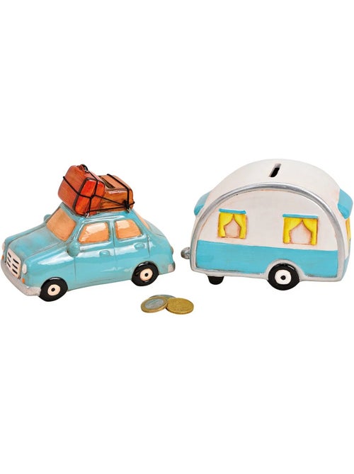 Tirelire en céramique voiture et caravane - Kiabi