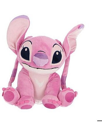 Tirelire en peluche - disney - angel (lilo & stitch) - 20 cm - rose - licence officielle