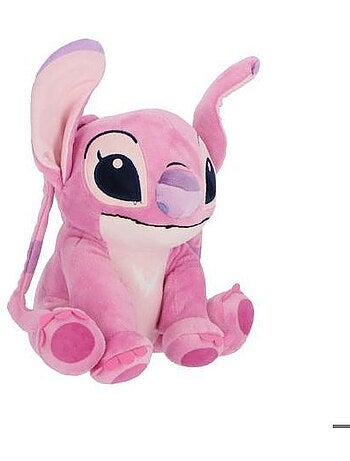 Tirelire en peluche - disney - angel (lilo & stitch) - 20 cm - rose - licence officielle