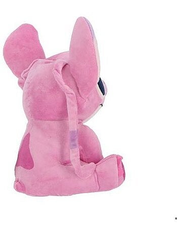 Tirelire en peluche - disney - angel (lilo & stitch) - 20 cm - rose - licence officielle