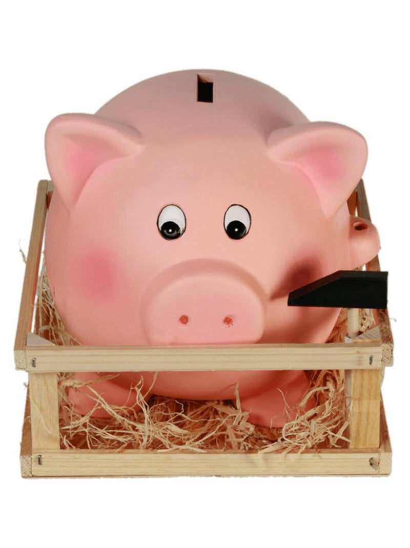 Tirelire en terre cuite cochon avec le petit marteau Rose - Kiabi