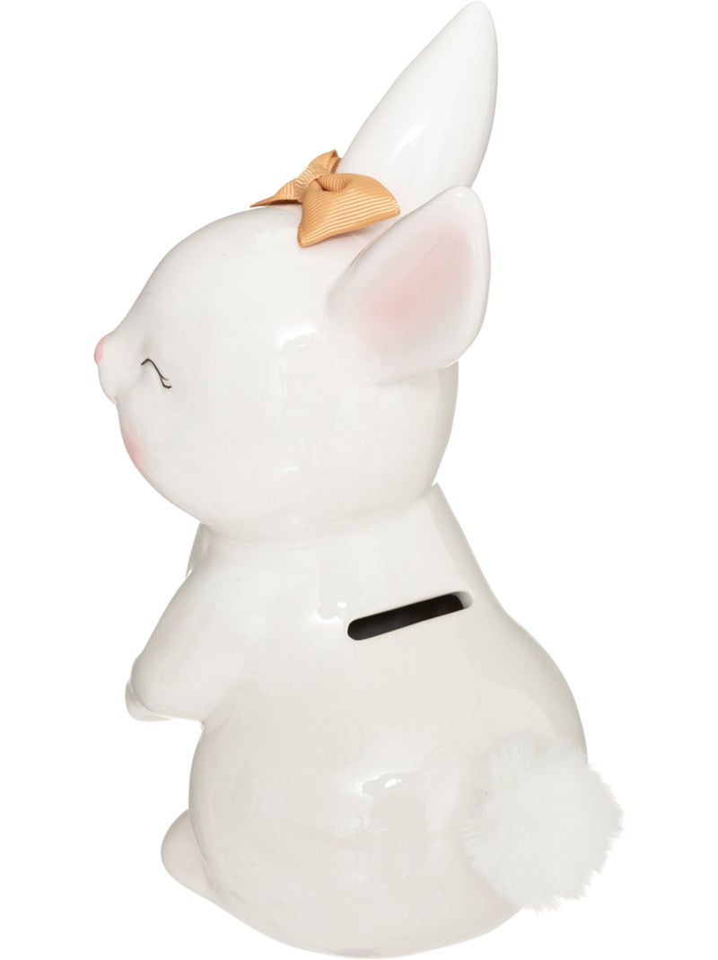 Tirelire enfant en céramique forme lapin rosie Blanc - Kiabi