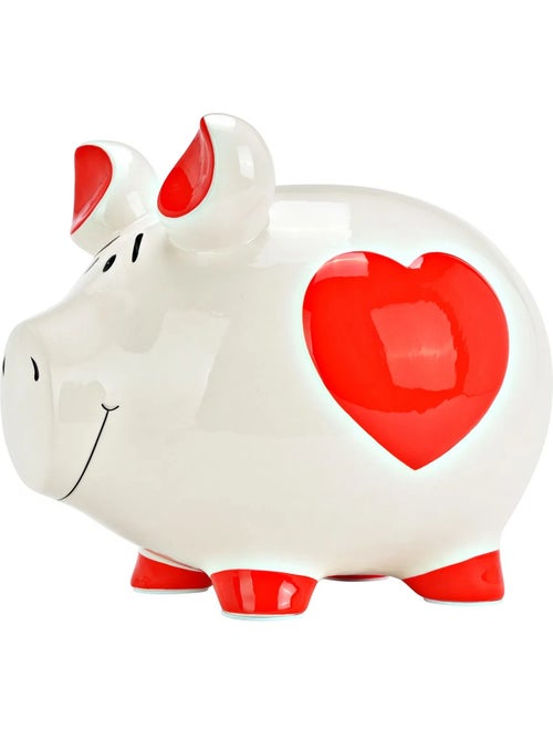 Tirelire géante en céramique cochon coeur - Kiabi
