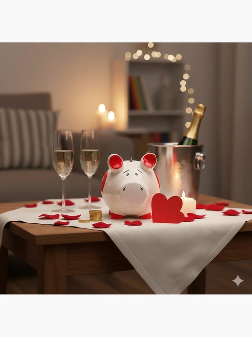 Tirelire géante en céramique cochon coeur - Kiabi