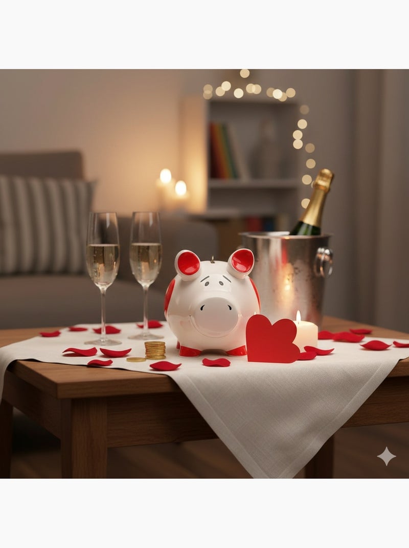 Tirelire géante en céramique cochon coeur Rouge - Kiabi