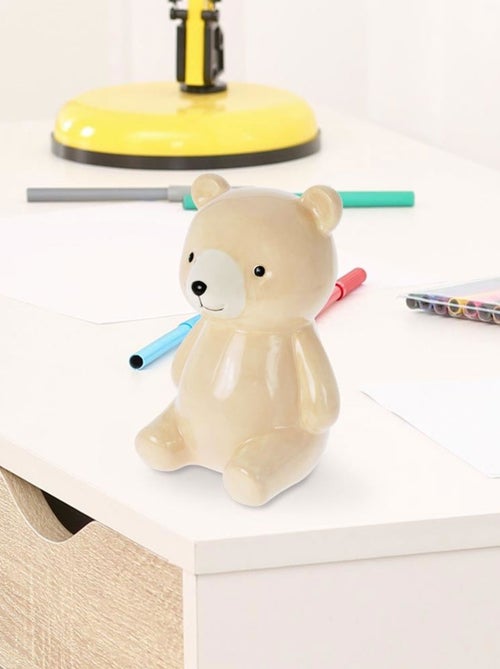 Tirelire ourson en céramique beige - Kiabi