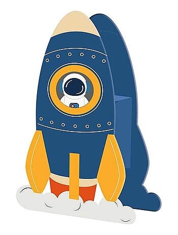 Tirelire pour enfant en forme de fusée bleue