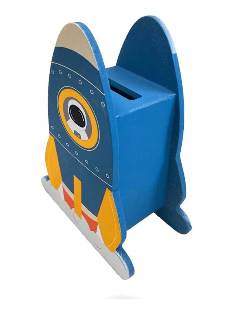 Tirelire pour enfant en forme de fusée bleue Bleu - Kiabi