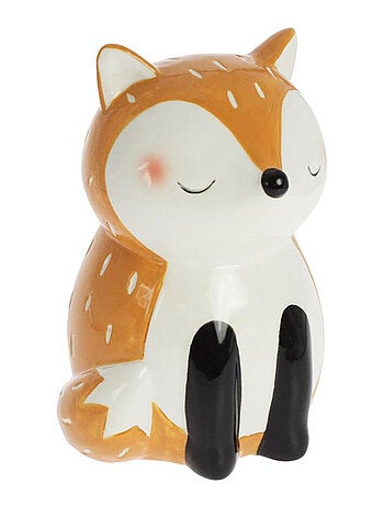 Tirelire renard orange en céramique