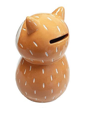 Tirelire renard orange en céramique