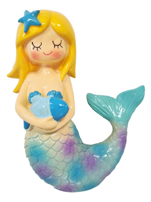 Tirelire sirène en résine bleue 17 cm - Kiabi