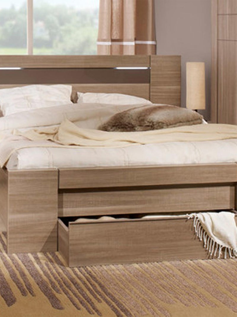 Tiroir de lit enfant effet chêne fusain TL5002 Marron clair - Kiabi