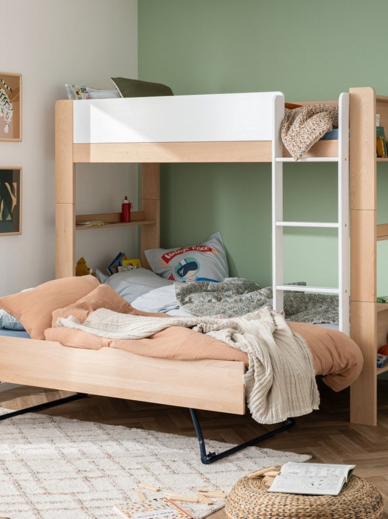 Tiroir lit gigogne en hêtre naturel  ARSÈNE Bois naturel - Kiabi