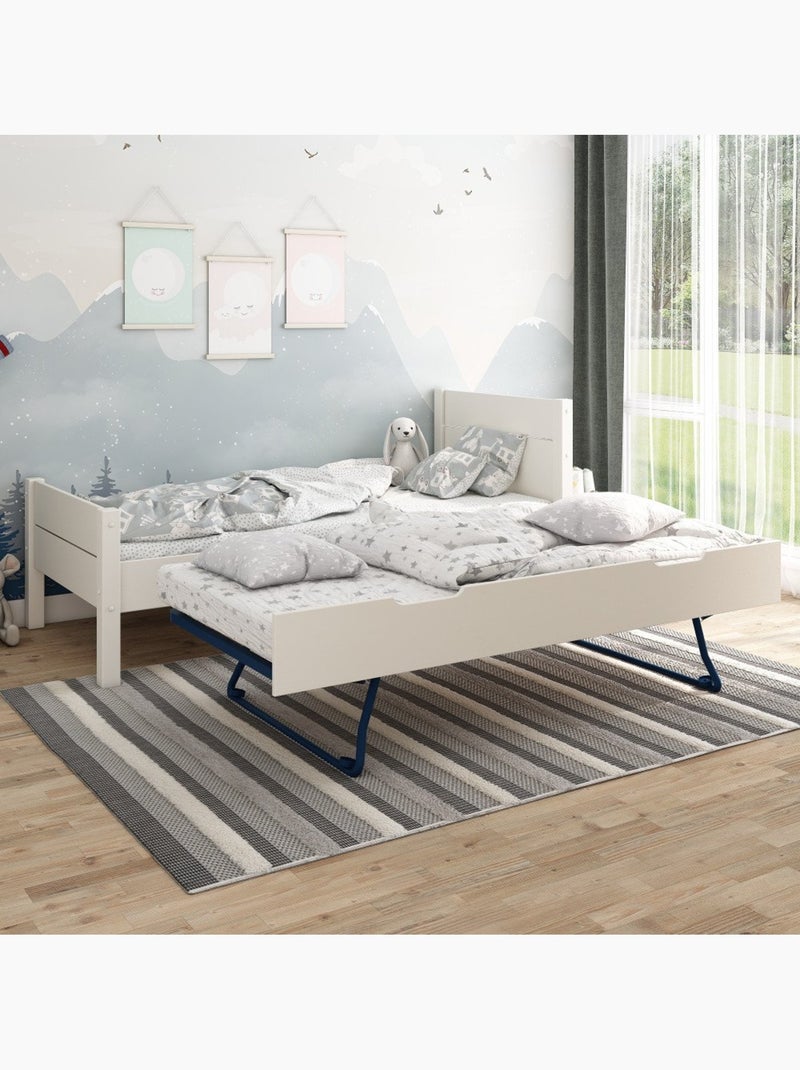 Tiroir lit gigogne façade pin massif  ACHILLE Blanc - Kiabi