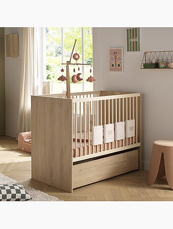 Tiroir pour lit bébé combiné évolutif décor bois hêtre - SAUTHON