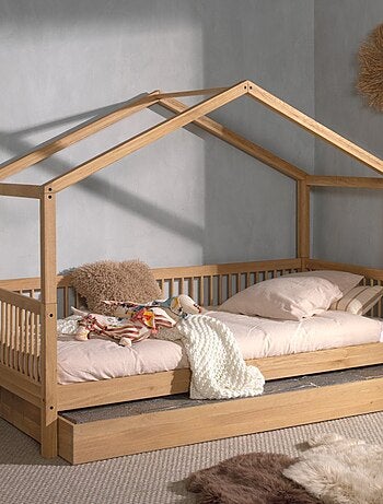 Tiroir pour lit superposé et lit cabane en chêne ROMANE