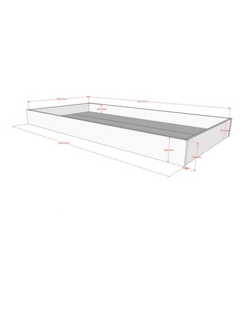 Tiroir pour lit superposé et lit cabane en chêne ROMANE - Kiabi