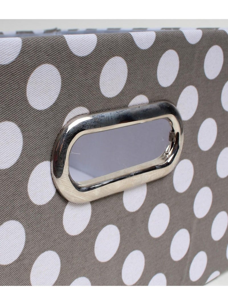 Tiroir Tissu Gris Pois Blanc gris clair - Kiabi