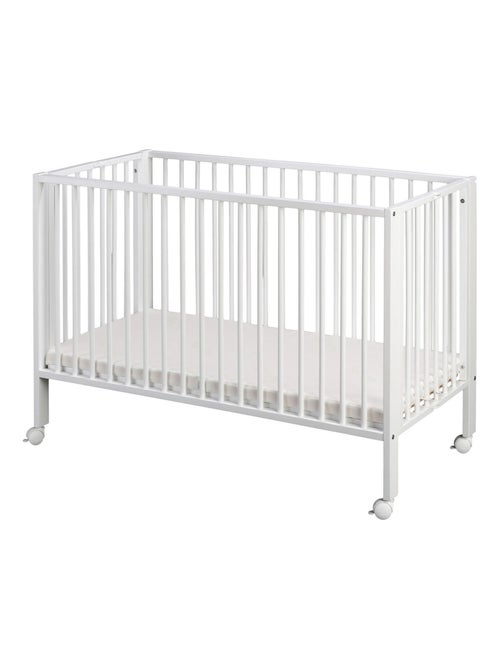 Tissi | Lit enfant à barreaux pliable JORI 60x120 cm avec matelas Blanc - Kiabi Tissi | Lit enfant à barreaux pliable JORI 60x120 cm avec matelas Blanc - Kiabi