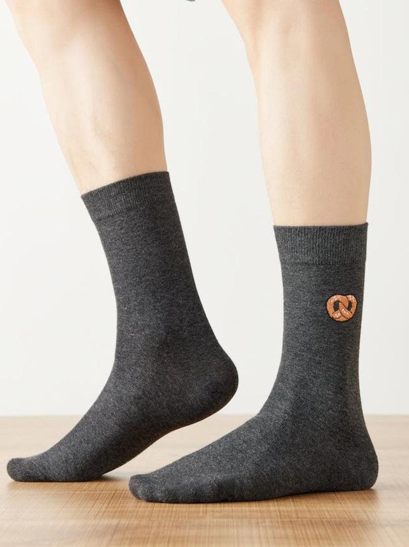 TitesChaussettes Hautes Gourmandes broderie bretzel Gris - Kiabi