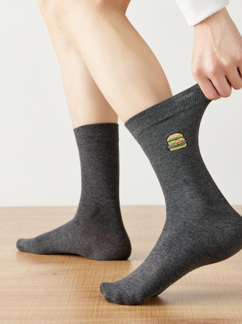 TitesChaussettes Hautes Gourmandes broderie burger Gris - Kiabi