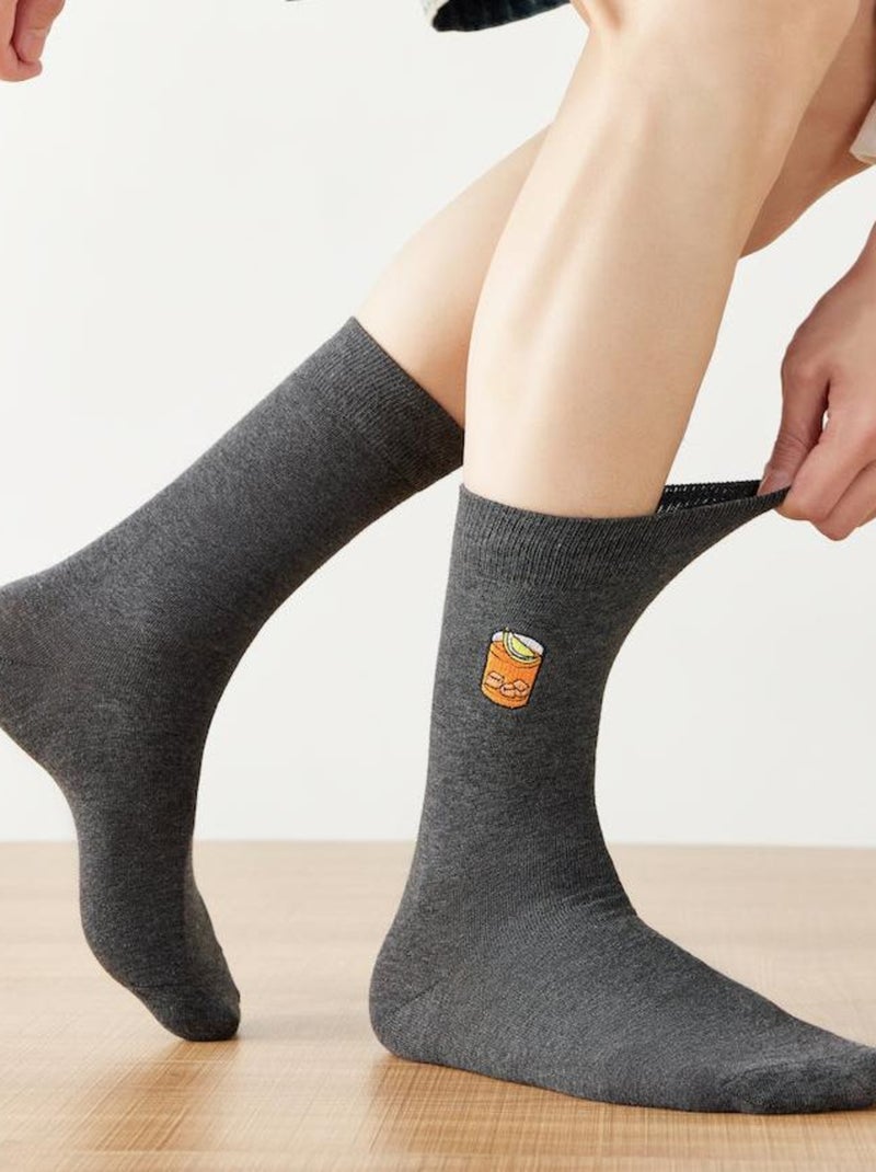 TitesChaussettes Hautes Gourmandes broderie drink Gris - Kiabi