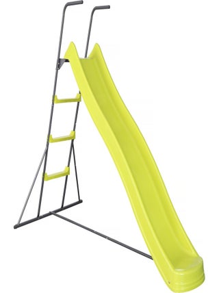 Toboggan de jardin à double vague "Poly" en vert - 240 x 120 x 156 cm