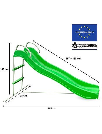 Toboggan de jardin enfants avec échelle extérieur stable et sécurisé – HyperMotion