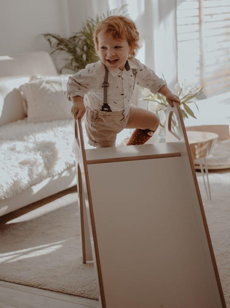 Toboggan En Bois pour Enfants 87x46cm Intérieur, Scandi Blanc - Kiabi