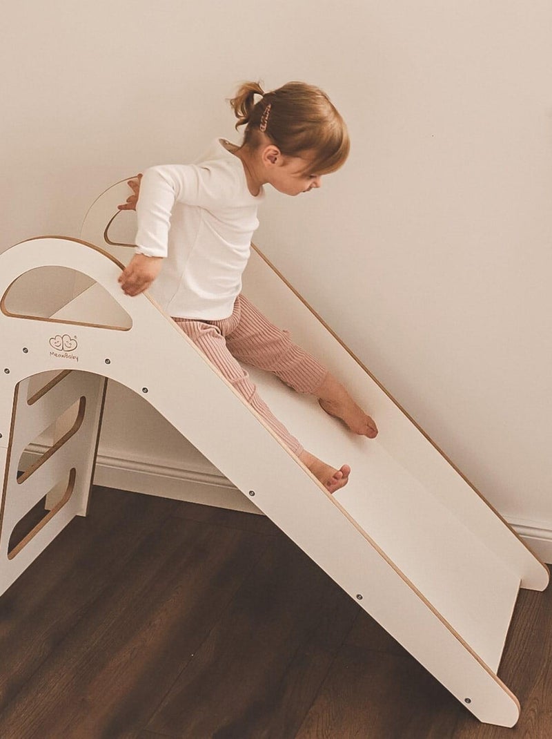 Toboggan En Bois pour Enfants 87x46cm Intérieur, Scandi Blanc - Kiabi