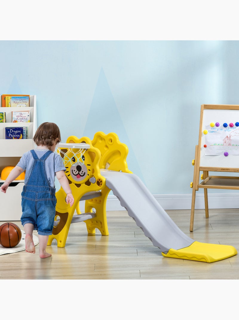 Toboggan enfant 18-36 mois - panier basket, ballon, pompe inclus - hdpe jaune gris Jaune - Kiabi