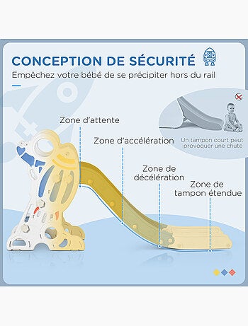 Toboggan enfant 18-36 mois design fusée - usage intérieur