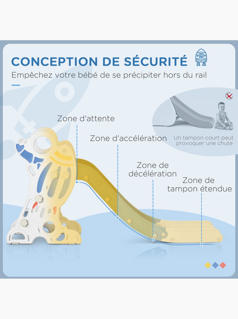 Toboggan enfant 18-36 mois design fusée - usage intérieur Bleu Bleu - Kiabi