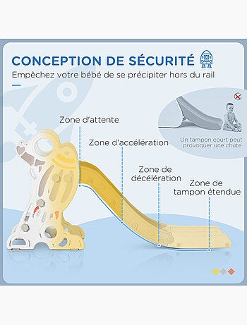 Toboggan enfant 18-36 mois design fusée - usage intérieur