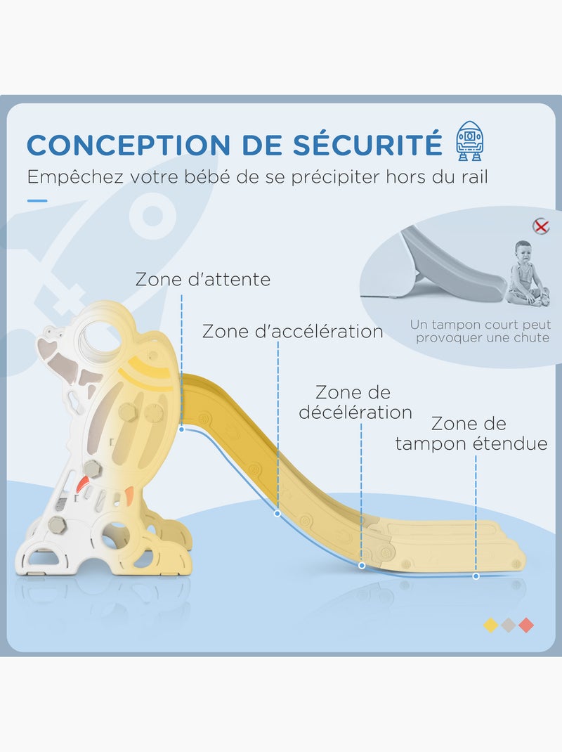 Toboggan enfant 18-36 mois design fusée - usage intérieur Gris - Kiabi