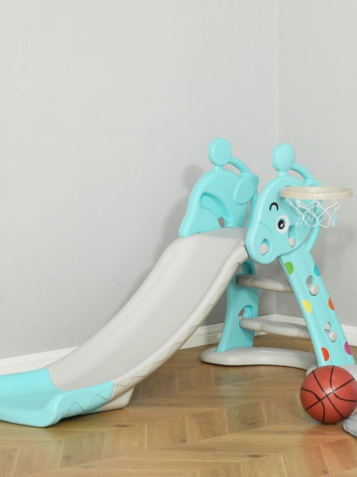 Toboggan enfant avec panier basket bleu et gris - Kiabi