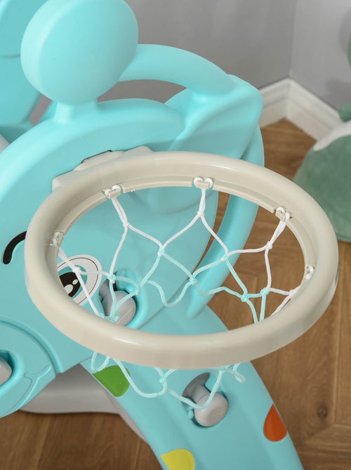 Toboggan enfant avec panier basket bleu et gris - Kiabi