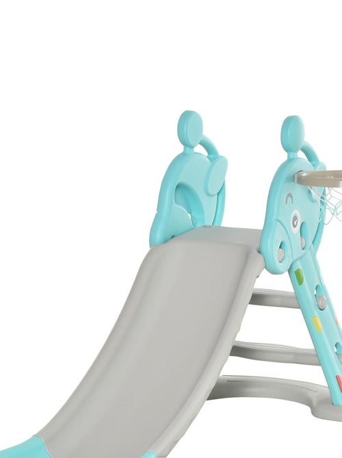 Toboggan enfant avec panier basket bleu et gris - Kiabi