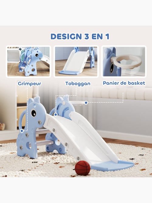 Toboggan enfant design girafon panier de basket-ball intégré plastique - Kiabi Toboggan enfant design girafon panier de basket-ball intégré plastique - Kiabi