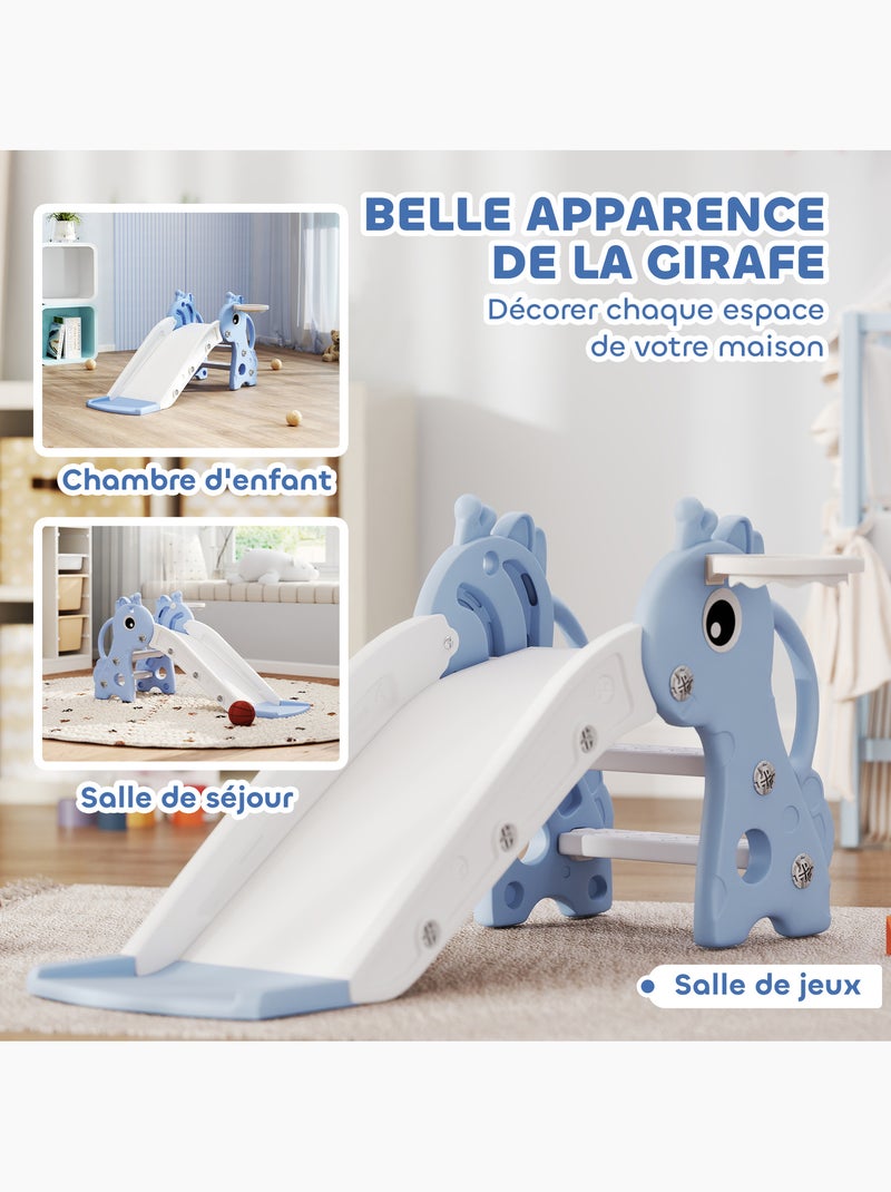 Toboggan enfant design girafon panier de basket-ball intégré plastique Bleu Bleu - Kiabi