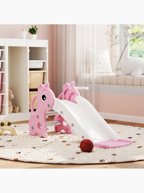 Toboggan enfant design girafon panier de basket-ball intégré plastique - Kiabi Toboggan enfant design girafon panier de basket-ball intégré plastique - Kiabi