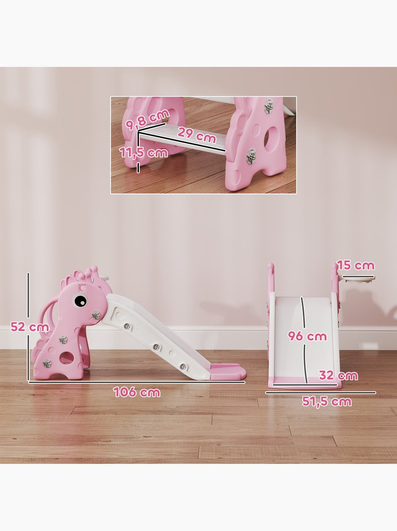 Toboggan enfant design girafon panier de basket-ball intégré plastique Rose - Kiabi